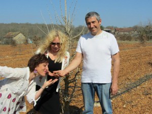 Susan with French truffle orchard owners