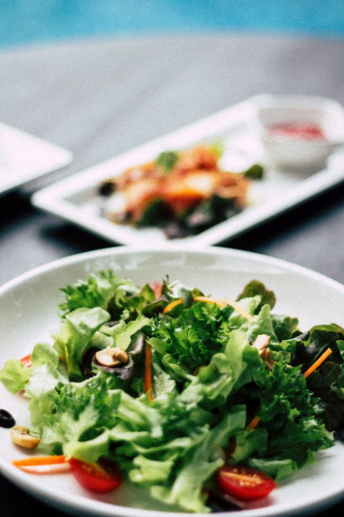 Green Salad on a white plate